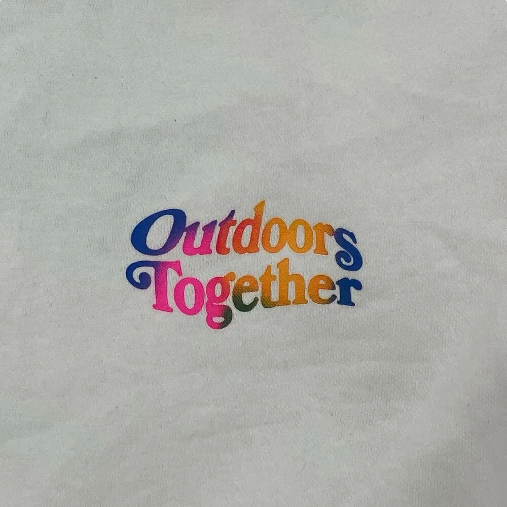 The North Face‎ White Graphic Pullover Outdoors Together Hoodie  *READ*